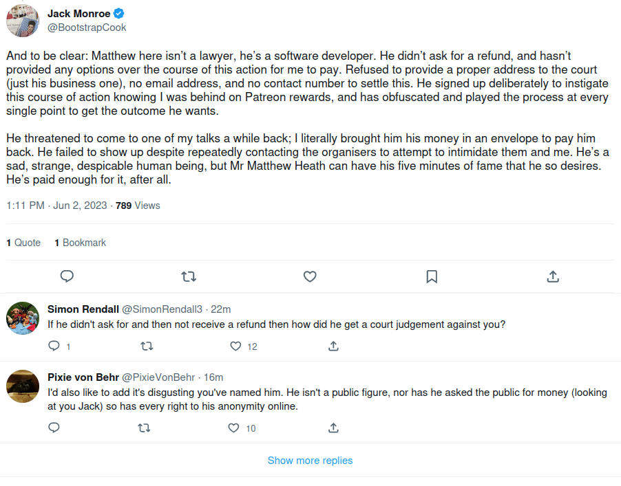 Jack's tweet doxxing me Jack's tweet doxxing me