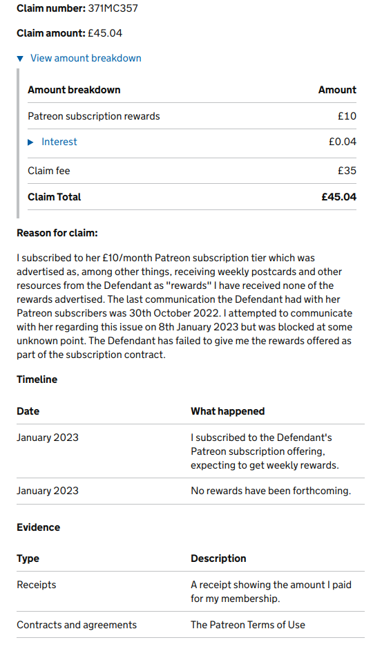 A screenshot of the claim form on the HMCTS website A screenshot of the claim form on the HMCTS website