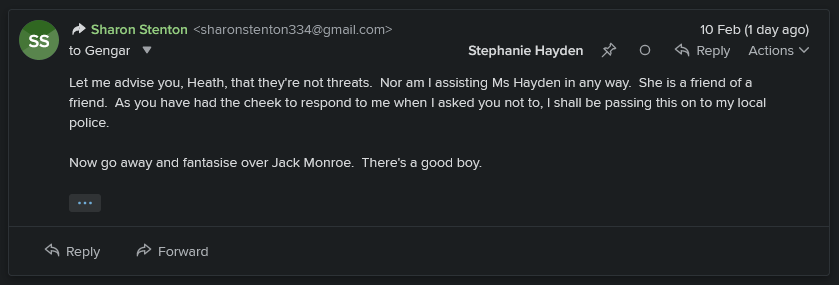 The second unsolicited email